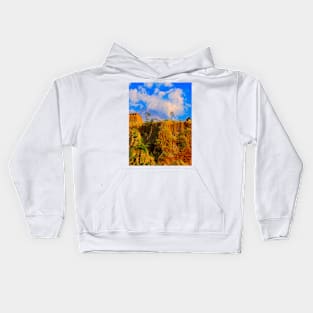 Vulcan Merapi behind a brown hill Kids Hoodie